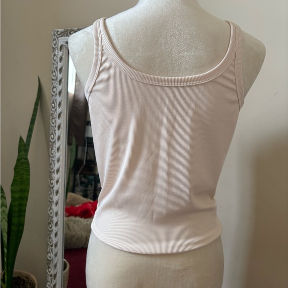 Cream Ribbed Tank Top - Picture 2 of 3
